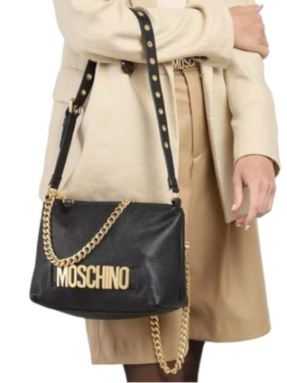 Moschino Lettering Logo Deer Lobo Bag